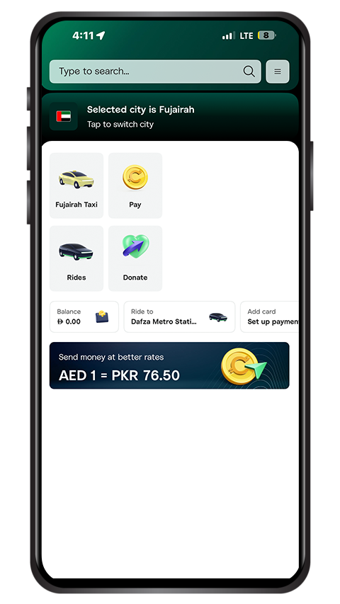 Step 2: Select ‘Fujairah Taxi’
